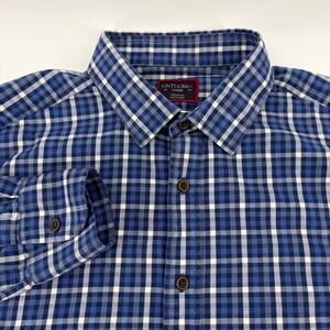 UNTUCKit Fresco Style 4021 Blue Gingham Check Long Sleeve Button Up Shirt Mens L